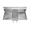 Koolmore 1 Compartment Stainless Steel NSF Commercial Kitchen Prep & Utility Sink with 2 Drainboards SA121610-16B3 - alternate 3